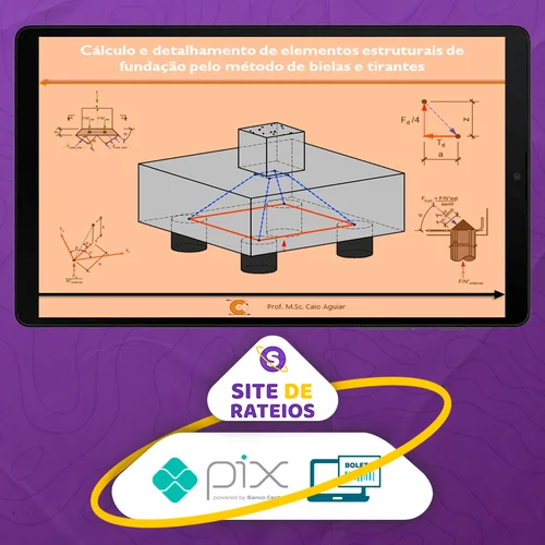 Cálculo e Detalhamento de Elementos Estruturais de Fundação pelo Método de Bielas e Tirantes - Caio Aguiar